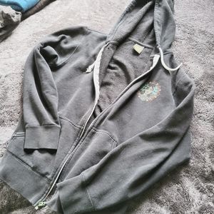 OBEY Zip Up Hoodie Black Graphic Sweatshirt